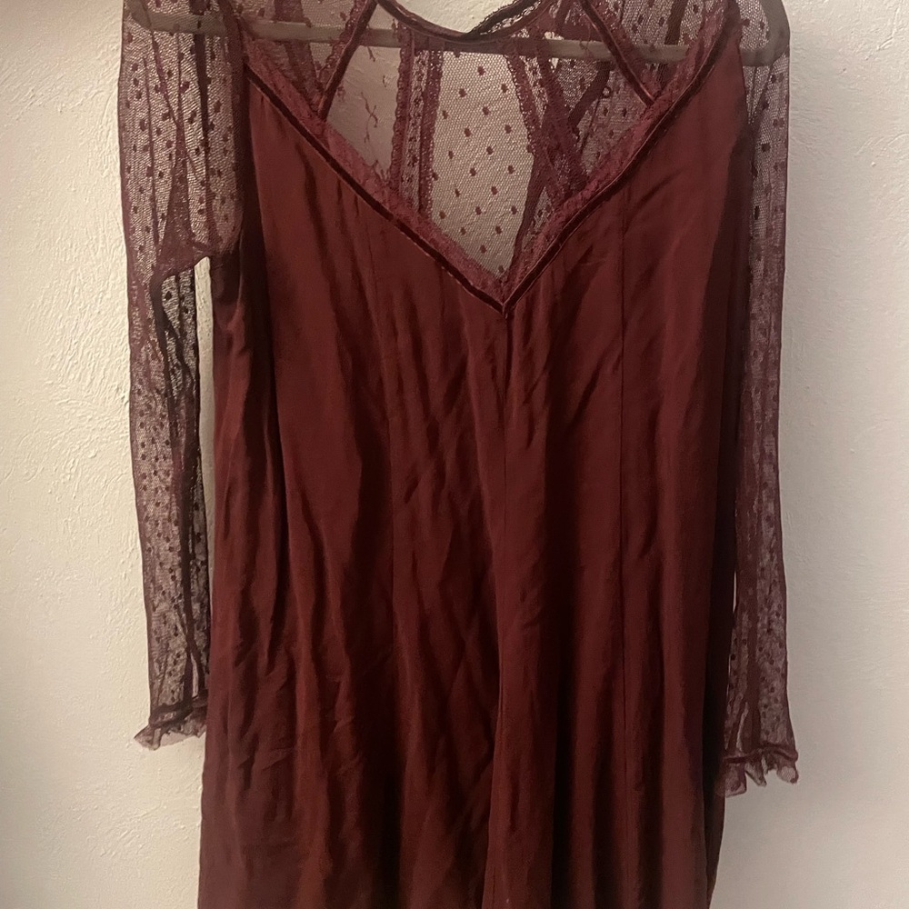 Sheer Lace Long Sleeve Dress